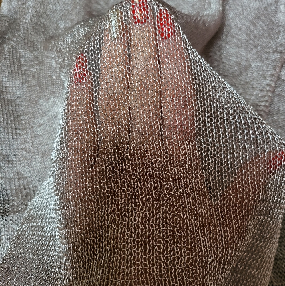 New Rose Gold Mesh Sheer Cover-up Beach Dress - Picture 8 of 8